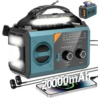 Raidió Crank Gréine le Flashlight agus Lampa Léitheoireachta